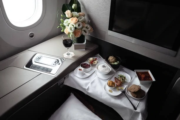 Luxurious seats inside the plane